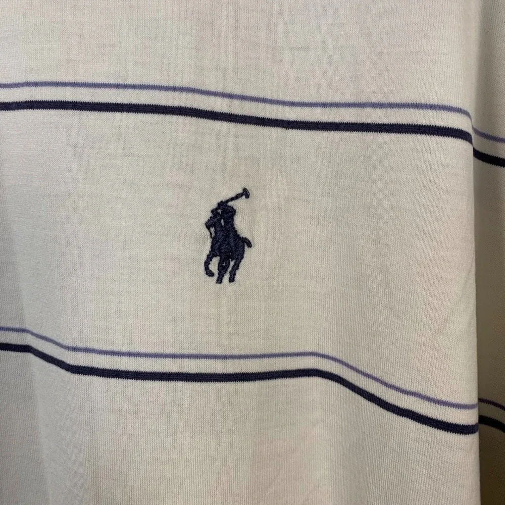 Polo Ralph Lauren Striped Polo Shirt Golf Fit Logo Preppy Mens Large Pima Cotton